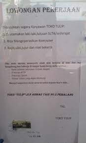 Check spelling or type a new query. Lowongan Kerja Karyawan Toko Tulip Pemalang Cari Kerja An