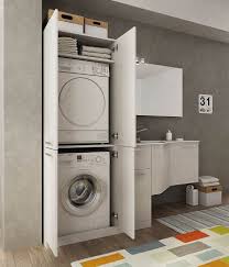 Dafnedesign Com Mobile Lavanderia Porta Lavatrice E Cesti Bucato Misura L 206 P 62 35 Cm Lavanderia Bagno Stanze Lavanderia Piccola Arredamento Lavanderia