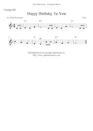Free Sheet Music Scores Happy Birthday To You Free Trumpet Sheet Music Notes Trumpet Sheet Music Trumpet Music Sheet Music