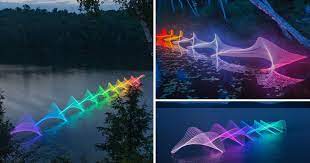 The Motions Of Kayaking And Canoeing Recorded Through Light Painting On Canadian Waterways Light Painting Kayak Art Painting