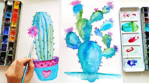 Painting a cactus is very easy and when you will complete it you will love it. Watercolor Cactus Easy Wall Art Ideas For Modern Home Decor Asmr Painting Youtube