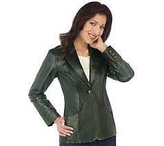 Denim Co One Button Leather Jacket With Pintuck Detail Dark Green Denim Co Jackets Leather Jacket