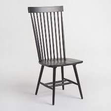 Black Wood Kamron High Back Windsor Chairs Set Of 2 Windsor Chair Dining Room Chairs Upholstered Windsor Dining Chairs