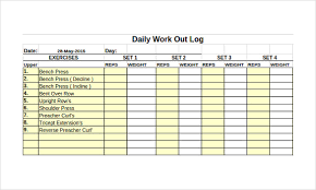 Workout Log Template 14 Free Word Excel Pdf Vector Eps