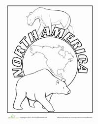 Printable north america coloring page. North America Worksheet Education Com