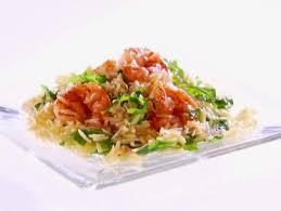 Lemony Shrimp Scampi With Orzo And Arugula Recipe Food Network Recipes Arugula Recipes Giada Recipes