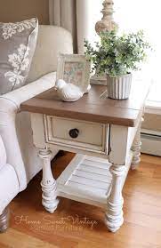 Farmhouse End Table By Home Sweet Vintage Painted Furniture Finished In Dixie Belle D Living Room End Table Decor Farmhouse End Tables Table Decor Living Room
