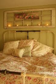 Unique Take On Use Of A French Door Reminiscent Of A Panorama Window Holding A Print And Acting As A Shelf Fo Chic Bedroom Shabby Chic Bedrooms Home Decor