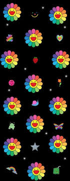 Michelle Murakami Flower Loockscreen Hope U Like Uwu In 2020 Murakami Flower Flower Wallpaper Black Aesthetic Wallpaper