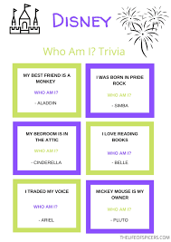 The best list of disney trivia questions for kids and adults. Disney Who Am I Quiz Free Printable The Life Of Spicers