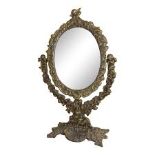 Hand mirror hand held mirror vanity salon mirror barber dentist wood travel 3. Antique Floral Cherub Shell Design Bronze Vanity Mirror Hand Held Chairish