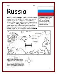 Russia Printable Handout With Map And Flag Geography Worksheets Social Studies Worksheets Map Activities
