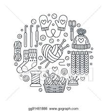 Black And White Scarf Clipart Knitting Crochet Hand Made Banner Illustration Vector Line Icon Knitting Needle Hook Scarf Socks Pattern W Bullet Journal Knitting Logo Knit Wool Skein