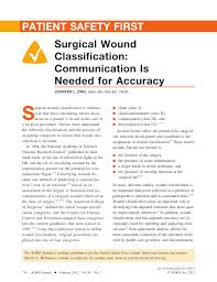 Pdf Surgical Wound Classification Communication Is Needed