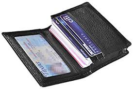 It is so slim that it adds no bulk in suit pants when it just has 15 business cards in it. Amazon Com Outrip Genuine Leather Business Card Holder Name Card Case Credit Card Wallet With Id Window Rfid Blocking Black Clothing Shoes Jewelry