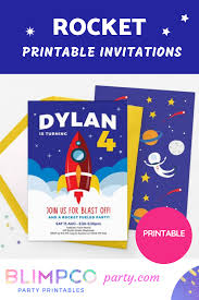 Rocket Invitation Printable Space Invitation Boy 2nd Birthday Invite First Birthday Invitation Space Party Astronaut Moon Blast Off Trendy Baby Shower Ideas Vintage Baby Shower Boy Baby Shower Vintage