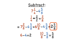 The common denominator will be the least common multiple of 3 and 4. How Do You Subtract Mixed Fractions With Different Denominators By Regrouping Virtual Nerd