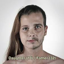 genetic portraits” by ulric collette since 2008, photographer ulric  collette has merged the faces of two family members into single portraits,  revealing striking resemblances and shared traits. the series highlights  the visual