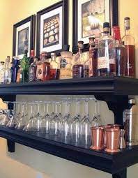 Make Your Own Bar Use Custom Built Shelving To Display Your Collection Of Bottles And Glassware Modern Home Bar Home Bar Designs Modern Home Bar Designs