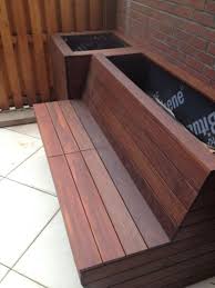 ipe planter and storage bench garden storage bench outdoor storage bench patio benches seating