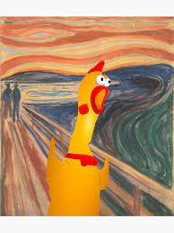 Rubber Chicken Scream Sticker By Licencapoetica In 2021 Rubber Chicken Chicken Wallpaper Chicken Drawing
