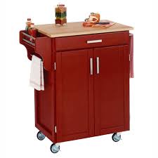 red kitchen cart
