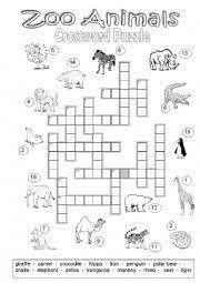 36 critter zoo this is a puzzle with a whole lot of animals and critters. Crossword Puzzle Zoo Animals Esl Worksheet By Marylin