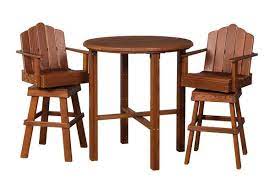 Set 3 piece bistro setting patio alfresco outdoor garden metal furniture, white. Cedar Wood Bar Height Dining Set From Dutchcrafters Amish Furniture
