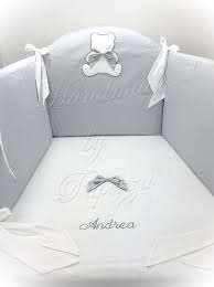 Set Lettino In Elegante Grigio E Bianco Trapunte Per Neonati Lettino Fai Da Te Lettino