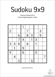 Viele kostenlose sudokurätsel sind in unserem archiv zu finden. Sudoku Mittel Schwer Ratsel Mit Losung