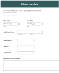 Many people feel the strain of visiting relatives, dishing out more money for gifts and meals, and, in the workplace, dealing if you're looking to help out your sick coworker by starting a collection, you'll have a few ways to do it. Sickness Leave Form Template Jotform