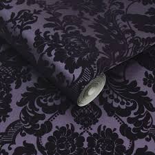 gothic damask plum wallpaper purple wallpaper graham brown gothic damask plum wallpaper