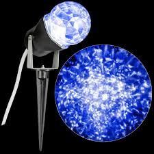 Lightshow Icy Blue Projection Kaleidoscope Spotlight Stake 88619 The Home Depot
