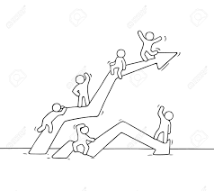D'après les premières conclusions de. Dessin Anime De Haut En Bas Du Diagramme Avec Des Petites Personnes Qui Travaillent Doodle Mignon Travail D Equipe Miniature Illustration Vectorielle Dessines A La Main Pour Les Entreprises Un Design Financier Clip