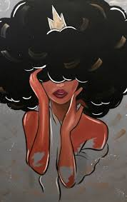 Black Art Black Female Cartoon Black Fro Cotton Candy Black Art Painting Black Love Art African American Art