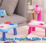 BAKAM Kids Drawing Projector Table - Trace & Paint Art Station With Light &  Music For Ages 3-8