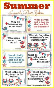 Printable Summer Lunch Box Notes Using Summer Jokes For Kids Lunchbox Jokes Summer Jokes For Kids Thanksgiving Jokes For Kids