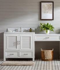 This bathroom vanity with makeup counter doesn't only look so awesome with its elegantly rustic style but also provide a huge storage for your toiletries. Makeup Vanity Tables Bathroom Makeup Vanity Makeup Sink Vanity