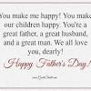 We've included fathers day thank you quotes from wife & girlfriend for greeting cards, cute love wishes for him on fathers day. 1