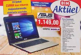 Bim Marketlerde Bu Hafta 24 Subat Cuma Gunu Asus Marka Notebook 1149 Tl Fiyatla Satilacak Urunun Model Numarasi Ortada Yok Zira Asus Bime Notebooklar Teknoloji