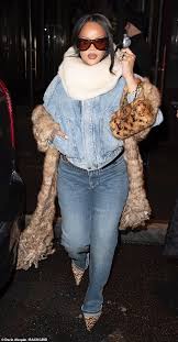 Rihanna is effortlessly chic in a bold double denim look as she steps out  in NYC | Daily Mail Online