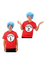Cat In The Hat Thing 1 And Thing 2 Shirt And Wig Sets Tv Show Costumes