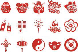 Chinese New Year Icons Illustration Chinese New Year Design Chinese New Year Illustration Chinese New Year Background
