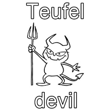 Kostenlose Malvorlage Englisch Lernen Teufel Devil Zum Ausmalen