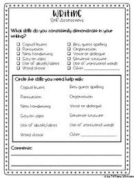 Student Writing Self Assessment And Goals Third Grade Writing Teaching Writing Student Writing