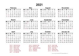 Yearly, monthly, landscape, portrait, two make a 2020, 2021, 2022 calendar. Printable 2021 Accounting Calendar Templates Calendarlabs