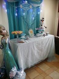 Decoration Frozen Themed Birthday Party At Home Frozen Theme Backdrop And Table Setup Frozen Theme Frozen Birthday Frozen Party