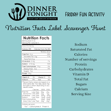 Friday Fun Activity Nutrition Facts Label Scavenger Hunt Nutrition Facts Label Family Mealtime Nutrition Facts