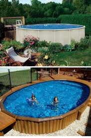 Backyard Above Ground Pool With Decks In Ground Pools Above Ground Pool Pool