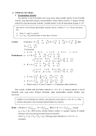Dua buah matriks dikatakan sama jika Doc Operasi Matriks Suranto Eka Saputra Academia Edu